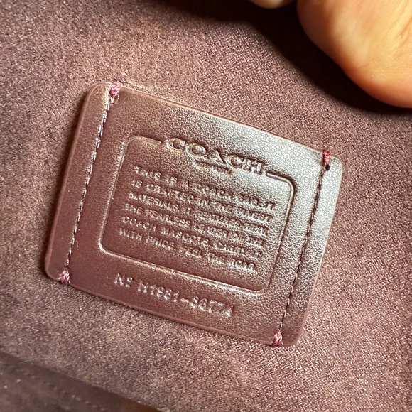 Authentic  Coach Burgundy Tote with Colorful Logo and matching wallet - Picture 7 of 10